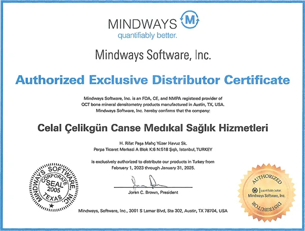 Canse Medikal Mindways Software QCT PRO distribütörlük sertifikası
